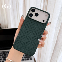 Braided Textured Breathable Shockproof Back Case – for iPhone 15 Series - G - Green / Plus - Phone Cases & Covers
