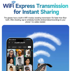 W610 AI Smart Glasses – 8MP HD Camera with 100+ Language Translation