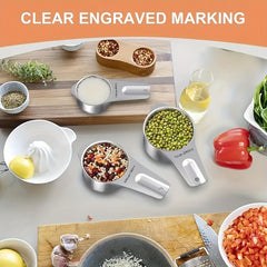 Measuring Cup & Spoon Set Stainless Steel Precision Tools by Snagg A Measuring Set