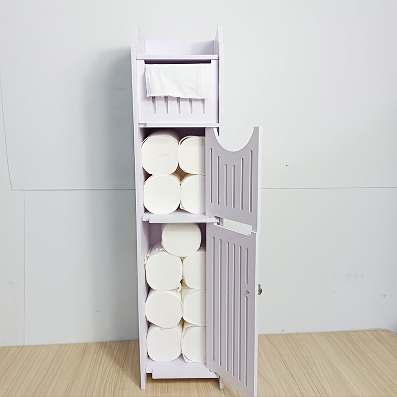 Slim PVC Bathroom Storage Cabinet by Snagg A Cabinet