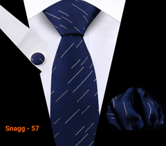 Classic Plaid Tie Set for Men - Necktie with Matching Pocket Square & Cufflinks - Snagg - 57 - Others In Fashion