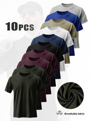 10-Pack Men’s Mesh Fitness T-Shirts - SnaggIt