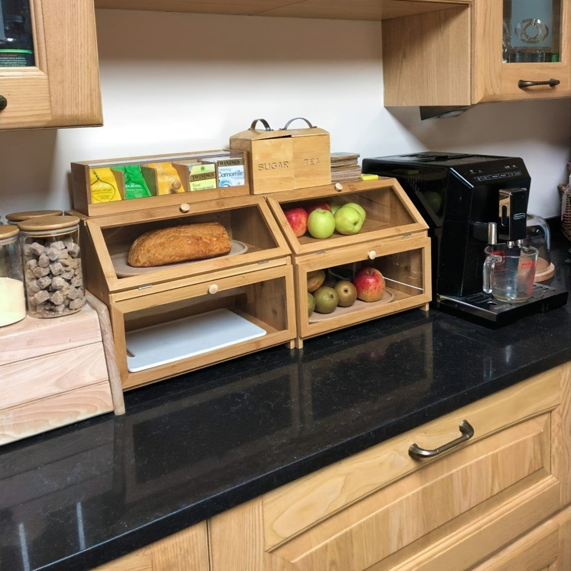 Double Layer Bamboo Bread Box by Snagg A Box