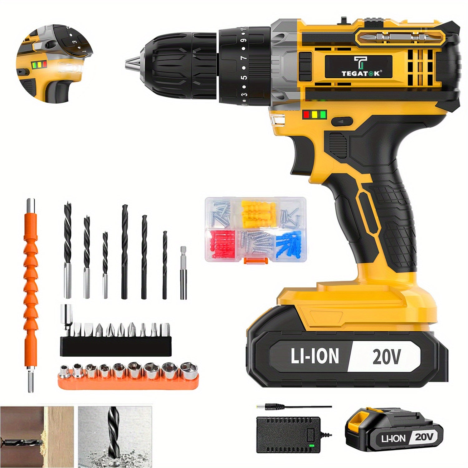 20V Industrial Cordless Drill Kit