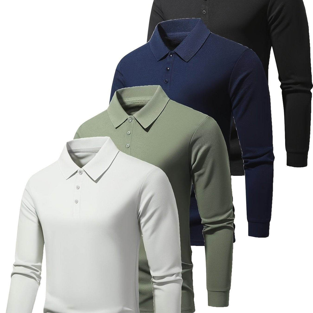 4-Pack Premium Men’s Long Sleeve Golf Shirts - SnaggIt