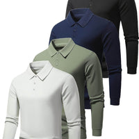 4-Pack Premium Men’s Long Sleeve Golf Shirts - SnaggIt