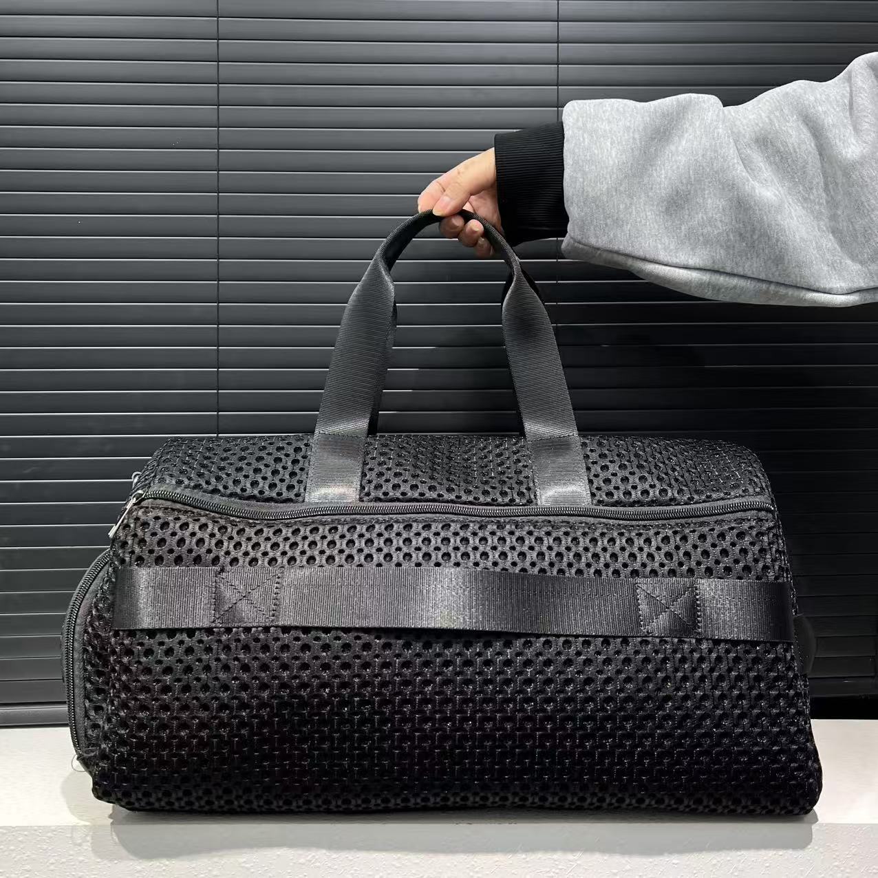 Large Capacity Black Nylon Duffel Bag