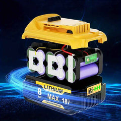 2 Pack 18 V 8.0 Ah Lithium-Ion Batteries — Replacement for Dewalt 18 V Cordless Tools & Chargers