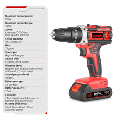 Cordless Electric Impact Drill Kit – 2 Batteries + Toolbox - SnaggIt