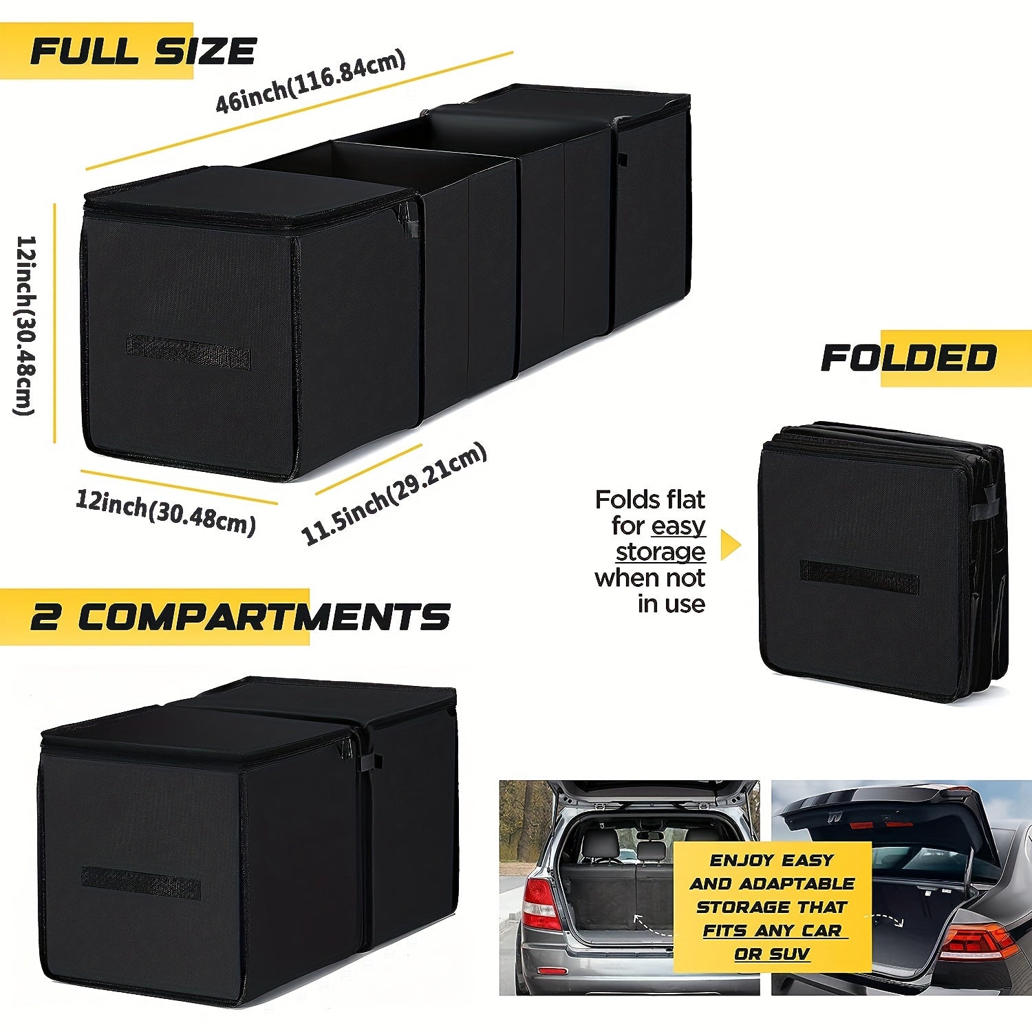 Large Foldable Car Trunk Organizer by Snagg A Storage Box