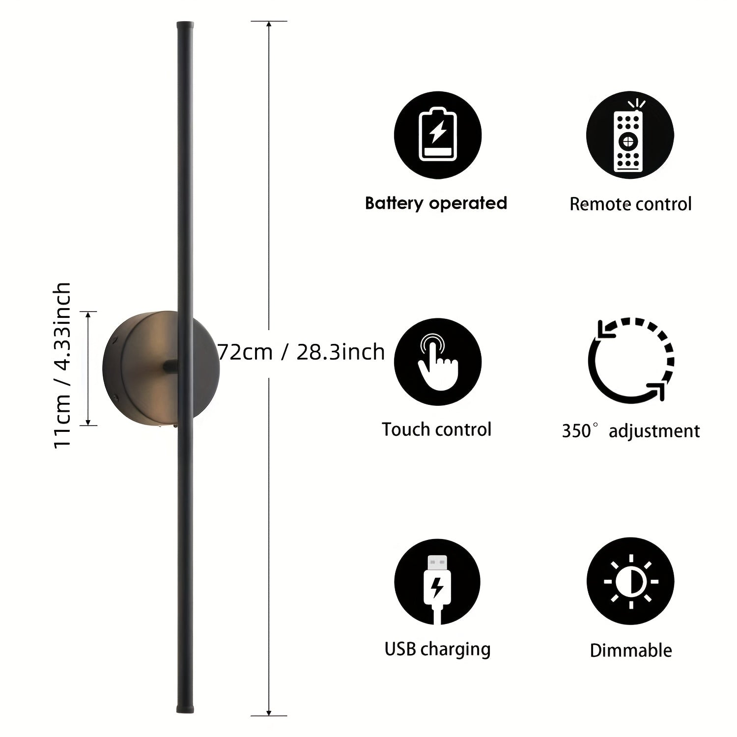 1pc/2pcs Battery Operated Wall Sconce Light by Snagg A Wall Light