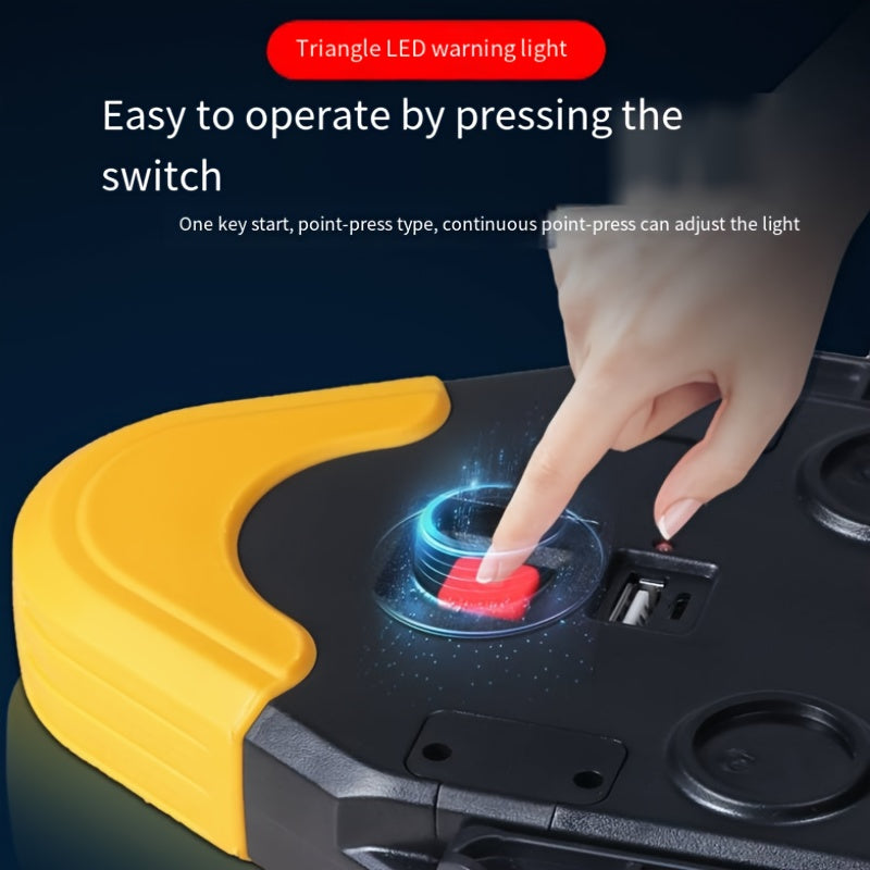 2 Pcs Portable Solar Triangle Warning Light by Snagg A Warning Light