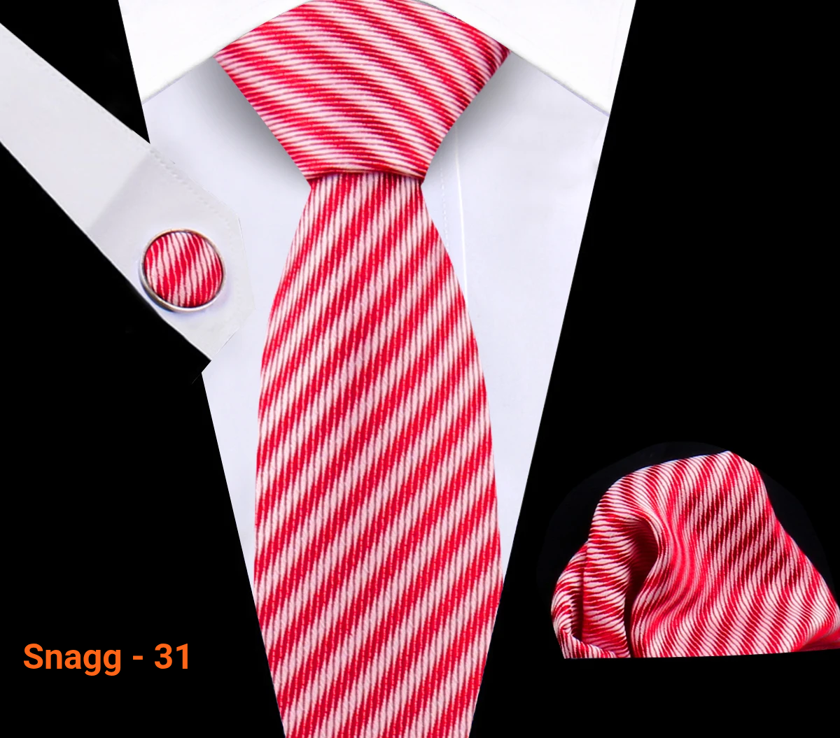Classic Plaid Tie Set for Men - Necktie with Matching Pocket Square & Cufflinks - Snagg - 31 - Others In Fashion