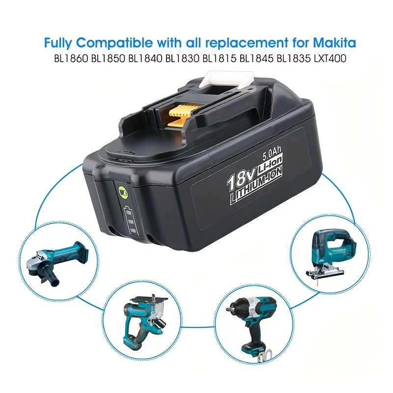 18V 5.0Ah Lithium-Ion Replacement Batteries for Makita