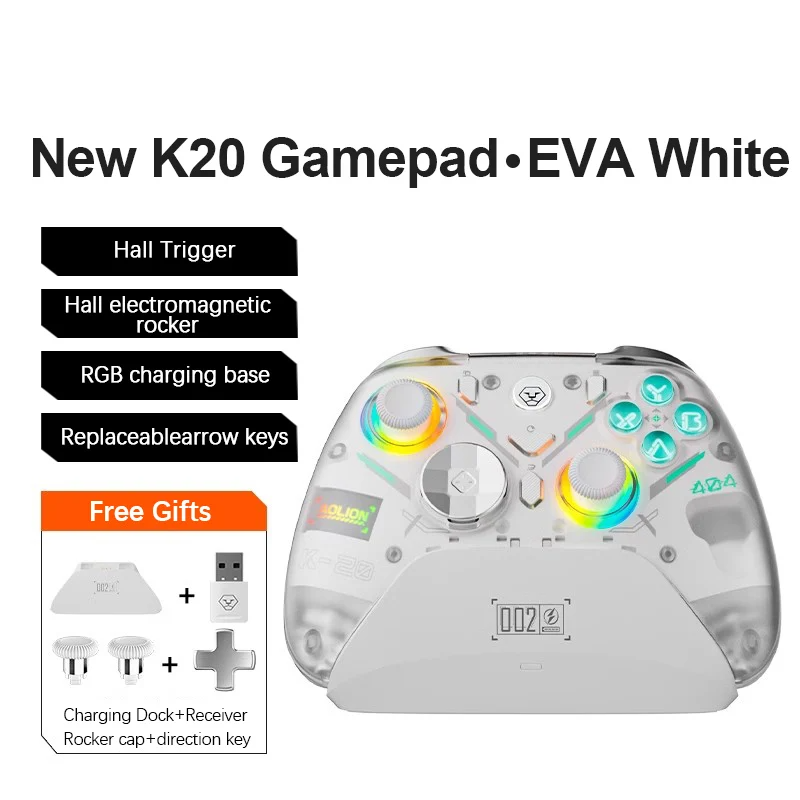 K10 RGB Wireless Gaming Controller | Hall Effect Precision & Intelligent Charging Dock