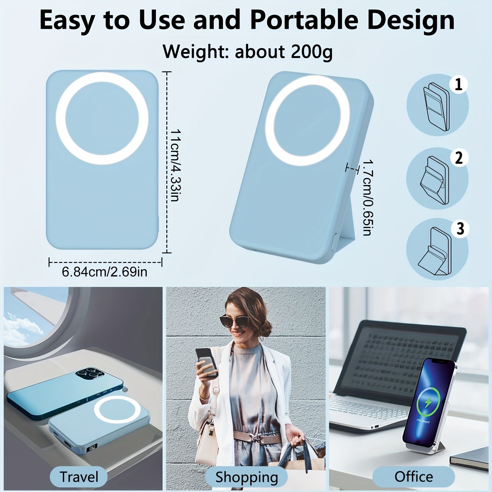 10000mAh Wireless Magnetic Power Bank by Snagg A Power Bank