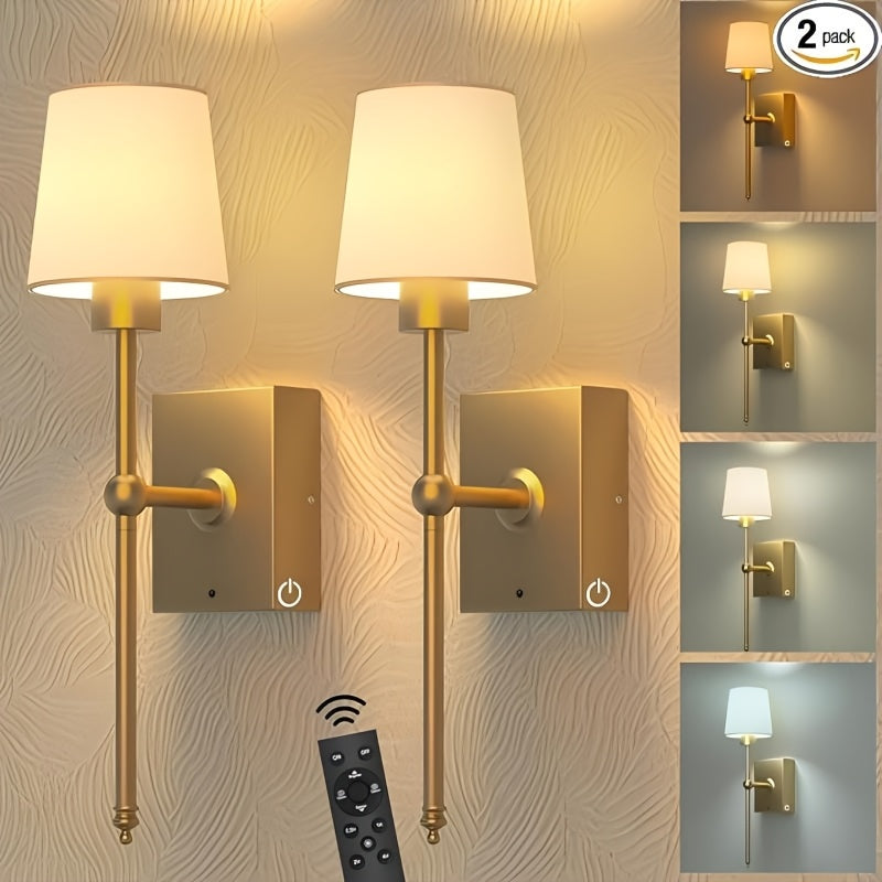 2pcs Black/Gold Wall Lights Rechargeable Battery LED with 3000K–6000K by Snagg A Wall Light