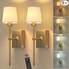 2pcs Black/Gold Wall Lights Rechargeable Battery LED with 3000K–6000K by Snagg A Wall Light