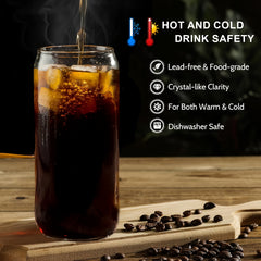 Beer Can Glass Cups 20oz For Home Use With Lids And Straws by Snagg A Cup