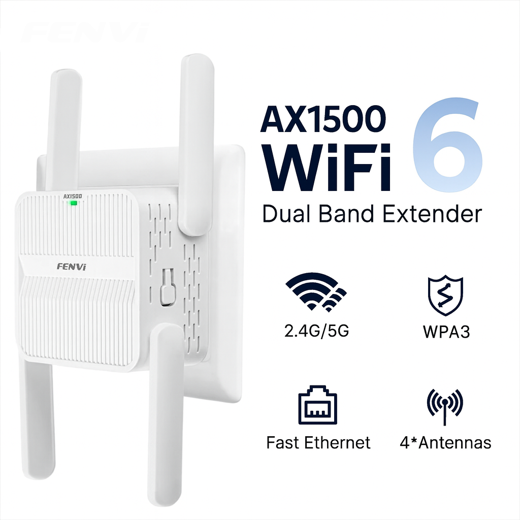 AX1500 WiFi 6 Repeater – Dual-Band 2.4G/5GHz Signal Booster by Snagg A WiFi Booster