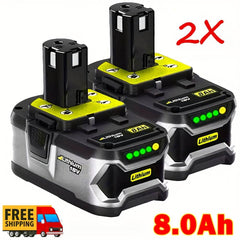 8.0Ah High-Capacity Replacement Battery for Ryobi 18V ONE+ - SnaggIt