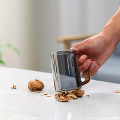 Glass Cup Set With Wooden Handle 4 Or 6 Pack Home Tea Cups by Snagg A Cup