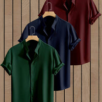 3-Pack Men’s Summer Short Sleeve Dress Shirts - SnaggIt