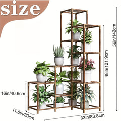 Large Tall Wooden Plant Shelf Rack by Snagg A Rack