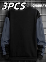 3pcs Men’s Solid Color Hoodies - SnaggIt