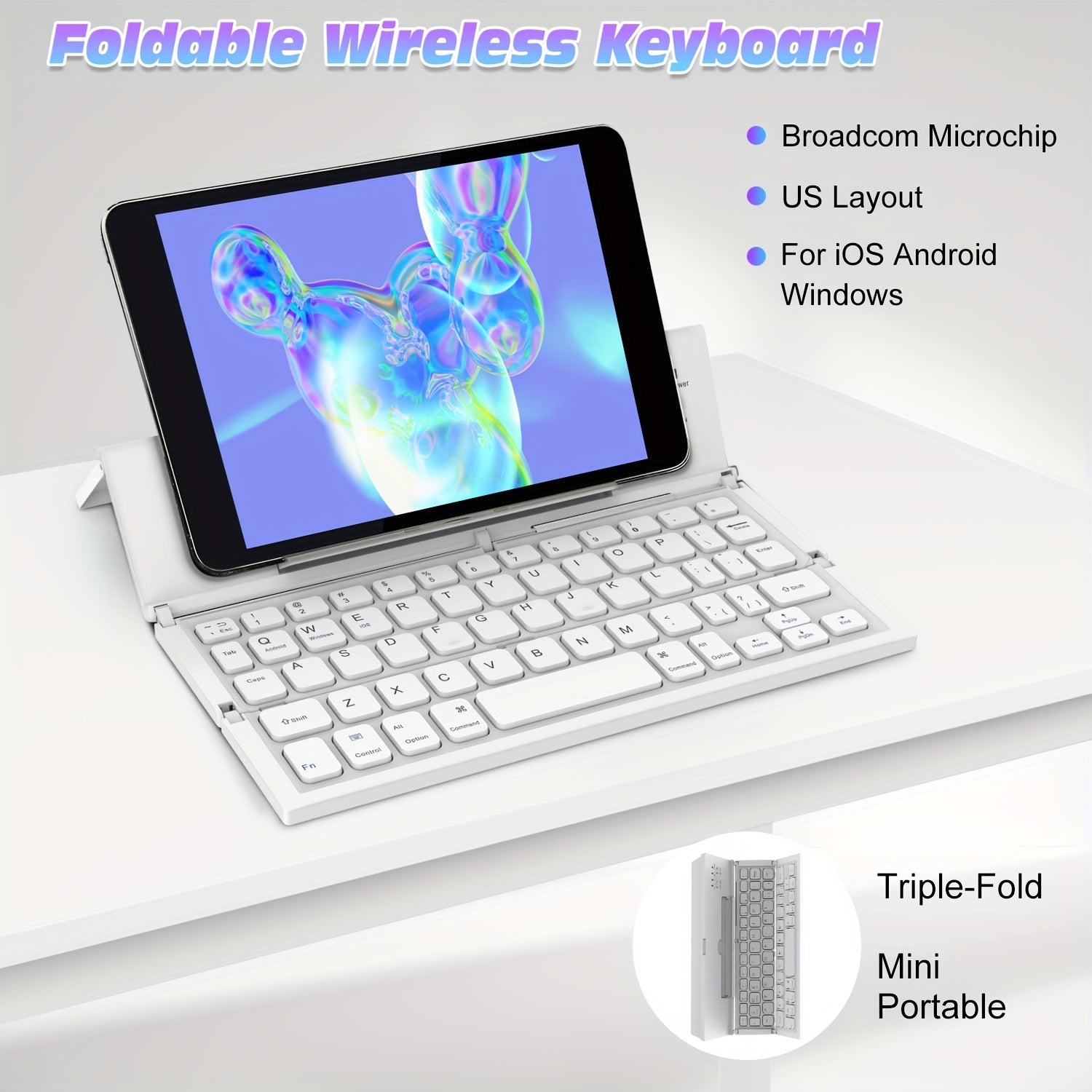 Foldable Portable BT Keyboard For IOS & Android by Snagg A Wireless Keyboard