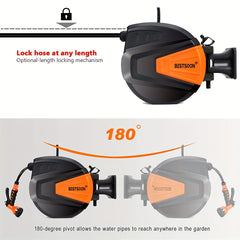 Retractable Garden Hose Reel with Auto Rewind by Snagg A Garden Hose