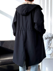 Men’s Mid-Length Beige Hooded Trench Coat by Snagg A Coat