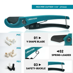 PEX Pipe Cutter 31mm / 1.25" – PVC, PPR, PEX, PE Plastic Tube Cutter Tool
