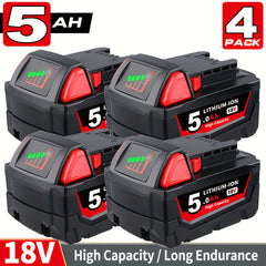 4-Pack Milwaukee M18 Replacement Batteries