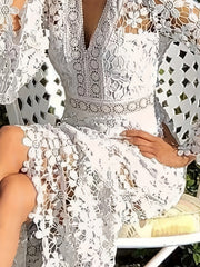 Lace V-Neck Cocktail Dress by Snagg A Dress