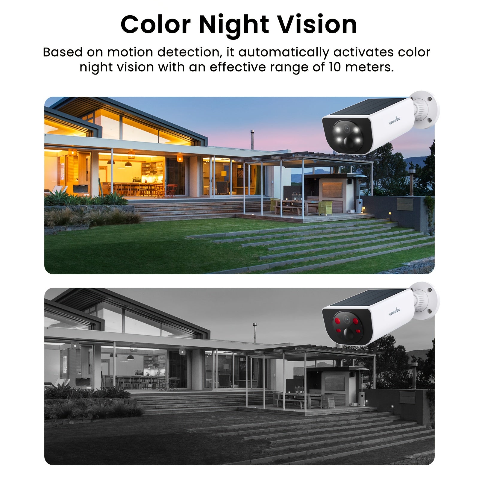 2K Solar Powered Wireless Security Camera Motion Detection & Two-Way Audio by Snagg An Outdoor Camera