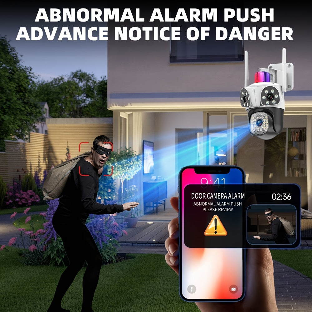 12MP 3 Lens Outdoor Security Camera – 360° Pan-Tilt with 10X Zoom by Snagg An Outdoor Camera