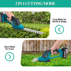 JUSFIT 2-in-1 Cordless Hedge & Grass Trimmer
