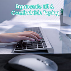 Ultra Thin Wireless Keyboard & Mouse Set Design with Multi Device Bluetooth Connectivity by Snagg A Keyboard