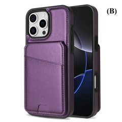 2 in 1 Detachable Card Pocket Magsafe Case – for iPhone 16 Series - B - Purple / Phone Cases & Covers