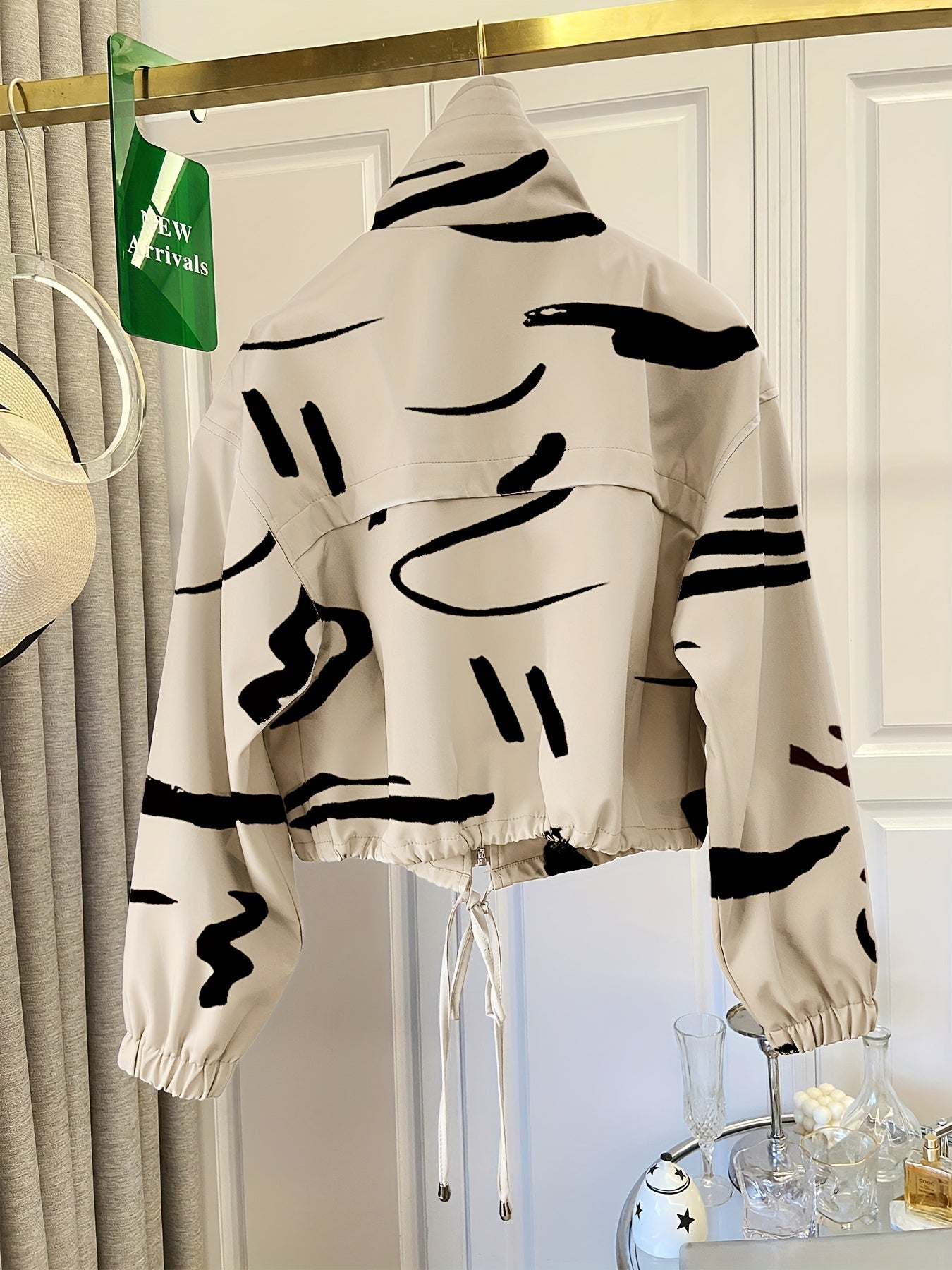 Women’s Casual Short Jacket with Tropical Floral Print by Snagg A Jacket