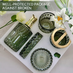 5 Pcs Luxury Glass Bathroom Accessory Set by Snagg A Bathroom Set