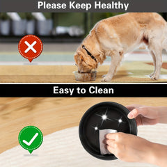 Non-Slip Ceramic Double Pet Food Bowl with Bamboo Stand by Snagg A Feeder