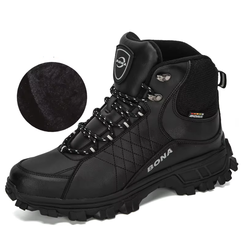 Men's plush-lined leather ankle hiking boot – image 5