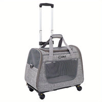Portable Travel Pet Rolling Carrier with Detachable Handle & Wheels by Snagg A Pet Carrier