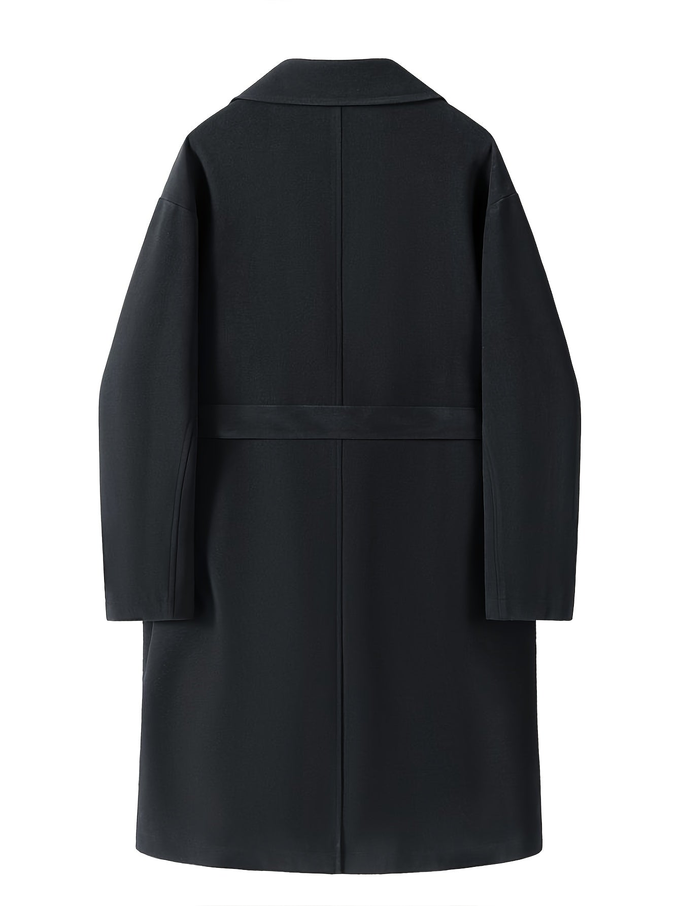 Elegant Men’s Black Double-Breasted Trench Coat by Snagg A Coat