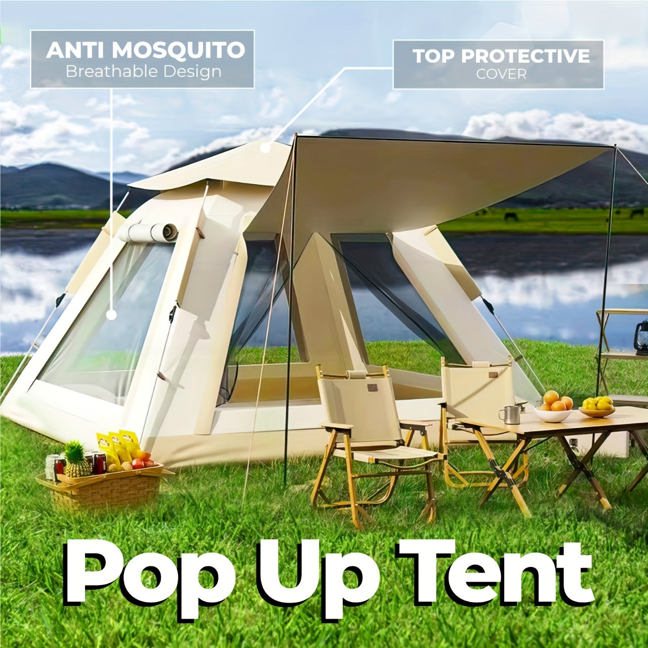Instant Pop Up Camping Tent – 4–5 Person by Snagg A Camping Tent