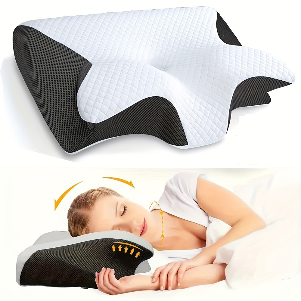 Ergonomic Neck Pillow – Contoured Memory Foam Support by Snagg A Pillow