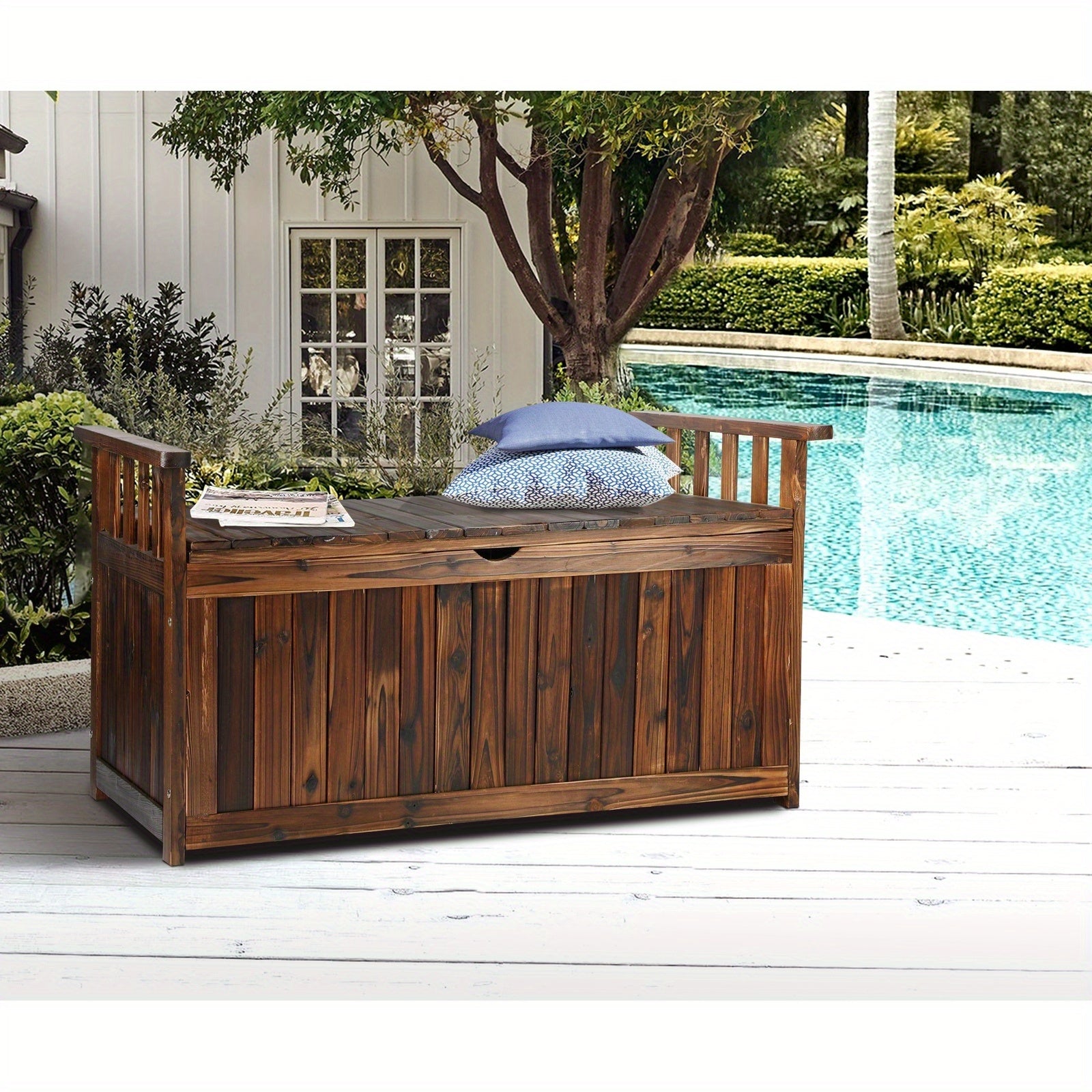 Wooden Outdoor Storage Box Bench by Snagg A Box
