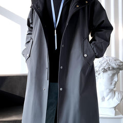 Men’s Mid-Length Beige Hooded Trench Coat by Snagg A Coat